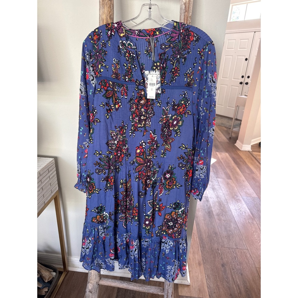 Anthropologie Diana Pintucked Short Dress‎ XS 2 Women's Casual Floral NWT Floral - Picture 5 of 9